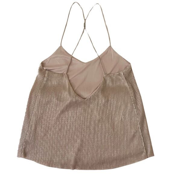 Express Metallic Pink Pleated Cami Top Size XS NEW with Tag - Picture 6 of 12